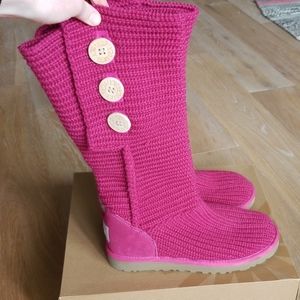 Ugg Classic Cardy Boots Ruby (Hot Pink) Size 8